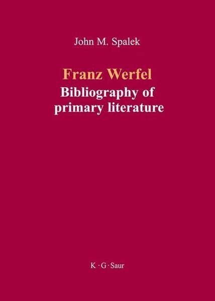 Produktbild: Franz Werfel: Bibliography of German Editions