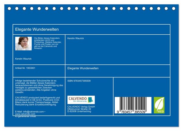 Produktbild: Elegante Wunderwelten (Tischkalender 2026 DIN A5 quer), CALVENDO Monatskalender