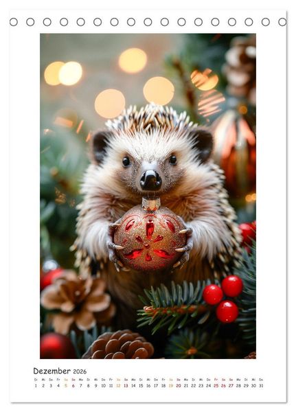 Produktbild: Lustige kleine Igel (Tischkalender 2026 DIN A5 hoch), CALVENDO Monatskalender