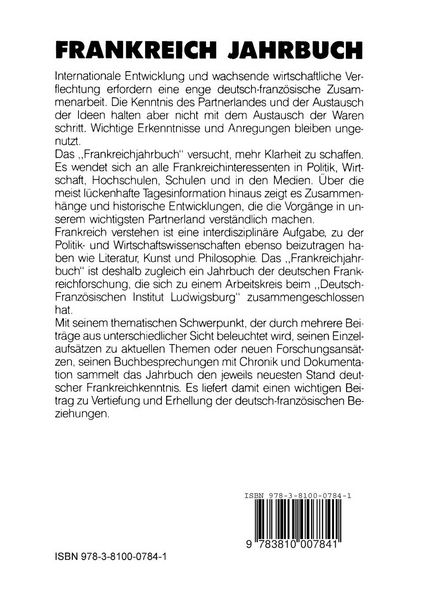 Produktbild: Frankreich-Jahrbuch 1989