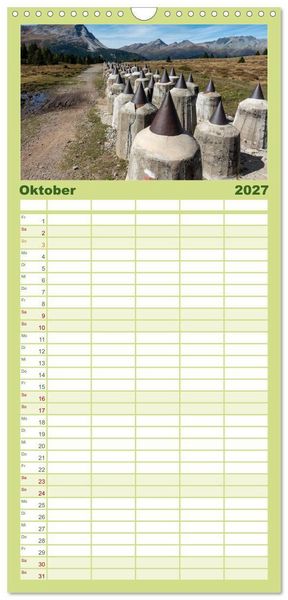 Produktbild: Familienplaner 2027 - Der Reschensee - ein Panormanen-Abenteuer mit 5 Spalten (Wandkalender, 21 x 45 cm) CALVENDO