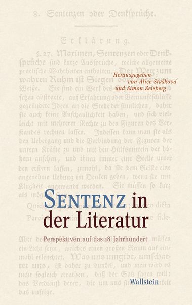 Produktbild: Sentenz in der Literatur