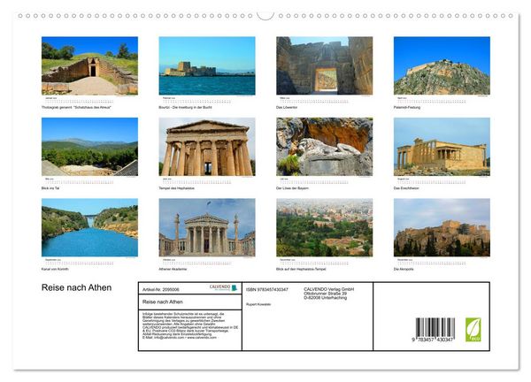Produktbild: Reise nach Athen (hochwertiger Premium Wandkalender 2026 DIN A2 quer), Kunstdruck in Hochglanz