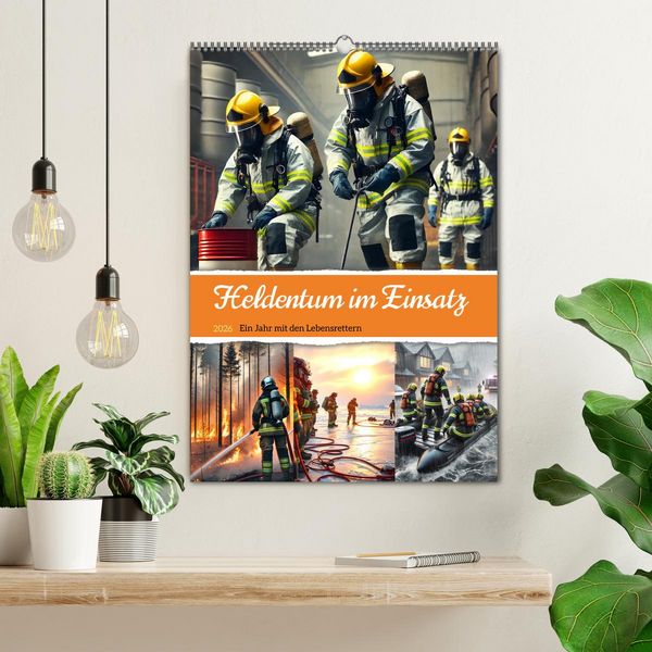 Produktbild: Heldentum im Einsatz - Ein Jahr mit den Lebensrettern (Wandkalender 2026 DIN A2 hoch), CALVENDO Monatskalender