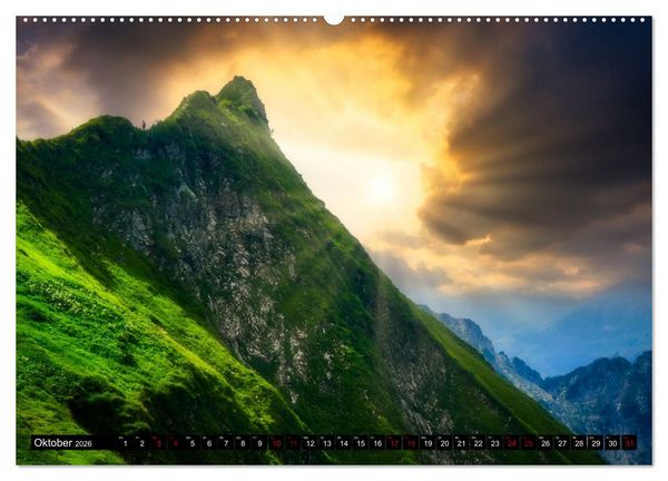Produktbild: Oberstdorfer Bergwelt (hochwertiger Premium Wandkalender 2026 DIN A2 quer), Kunstdruck in Hochglanz