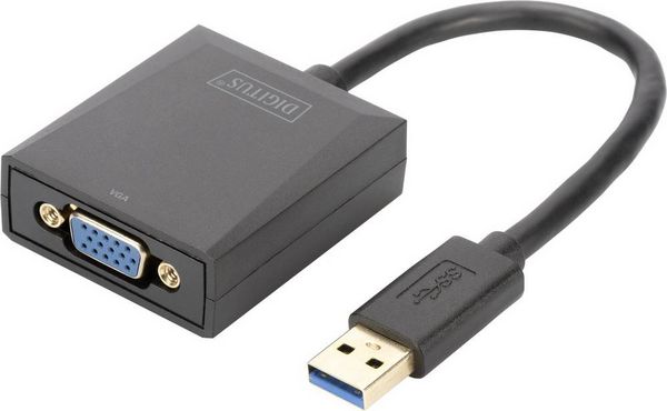 Produktbild: Digitus USB 3.2 Gen 1 (USB 3.0), VGA, Notebook, TV, Monitor, Video Adapterkabel [1x USB 3.2 Gen 1 Stecker A (USB 3.0) - 1x VGA-Buchse] DA-70840 15.00