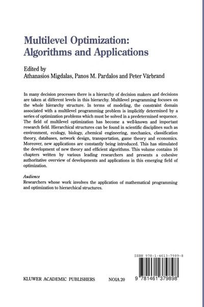 Produktbild: Multilevel Optimization: Algorithms and Applications