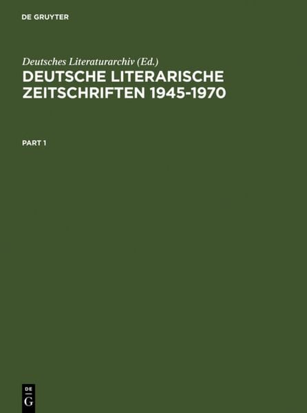Produktbild: Deutsche literarische Zeitschriften 1945-1970