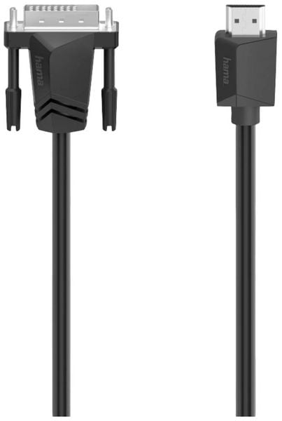 Hama DVI Adapterkabel DVI-D 24+1pol. Stecker, HDMI-A Stecker 1.5 m Schwarz 00200715 4K UHD DVI-Kabel