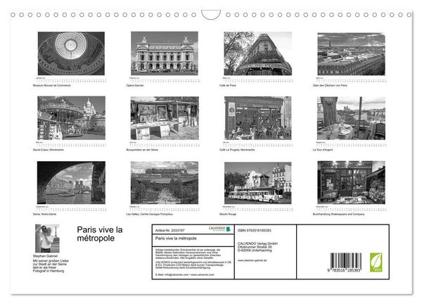 Produktbild: Paris vive la m&eacute;tropole (Wandkalender 2026 DIN A3 quer), CALVENDO Monatskalender