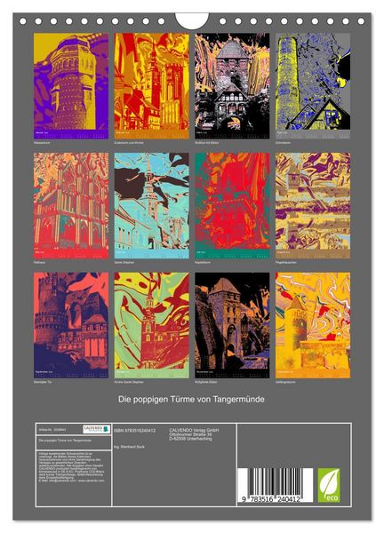 Produktbild: Die poppigen T&uuml;rme von Tangerm&uuml;nde (Wandkalender 2026 DIN A4 hoch), CALVENDO Monatskalender