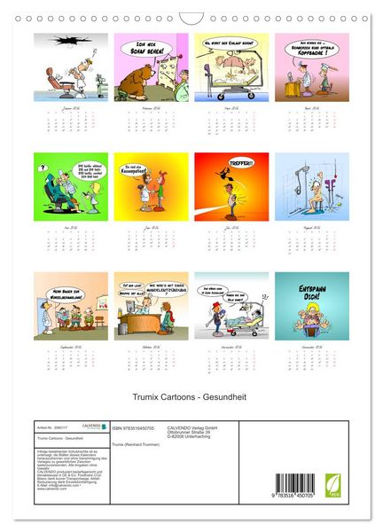 Produktbild: Trumix Cartoons - Gesundheit (Wandkalender 2026 DIN A3 hoch), CALVENDO Monatskalender