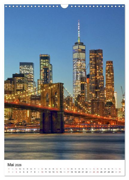Produktbild: New Yorks architektonische Highlights (Wandkalender 2026 DIN A3 hoch), CALVENDO Monatskalender