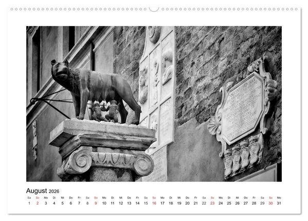 Produktbild: ROM Monochrom (Wandkalender 2026 DIN A2 quer), CALVENDO Monatskalender