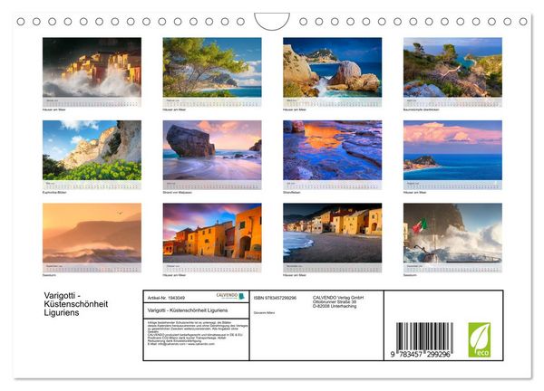 Produktbild: Varigotti - K&uuml;stensch&ouml;nheit Liguriens (Wandkalender 2026 DIN A4 quer), CALVENDO Monatskalender
