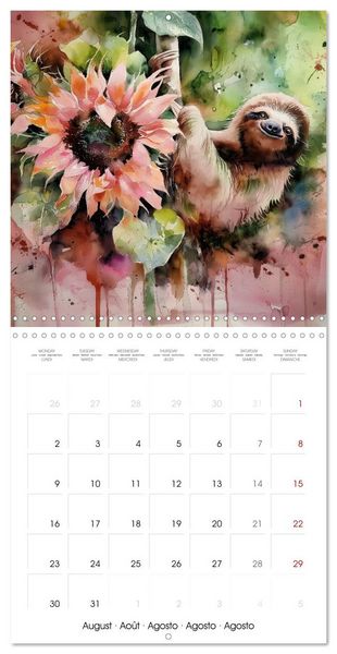 Produktbild: Jolis paresseux (Calendrier mural carr&eacute; 2027 30x30 cm) Calendrier double avec une page pour vos prises de notes