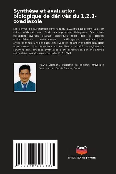 Produktbild: Synth&egrave;se et &eacute;valuation biologique de d&eacute;riv&eacute;s du 1,2,3-oxadiazole