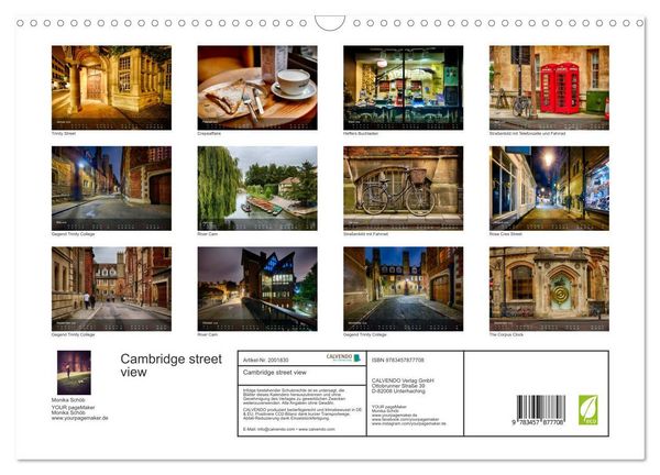 Produktbild: Cambridge street view (Wandkalender 2026 DIN A3 quer), CALVENDO Monatskalender