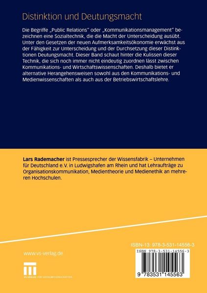 Produktbild: Distinktion und Deutungsmacht