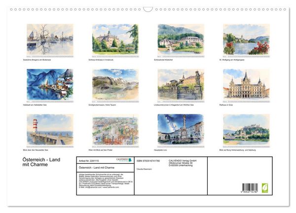 Produktbild: &Ouml;sterreich - Land mit Charme (Wandkalender 2026 DIN A2 quer), CALVENDO Monatskalender