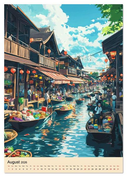 Produktbild: Thailand meets Anime (Wall Calendar 2026 DIN A3 portrait), CALVENDO 12 Month Wall Calendar