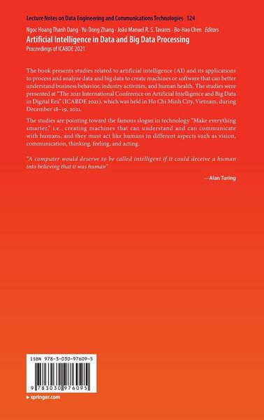 Produktbild: Artificial Intelligence in Data and Big Data Processing