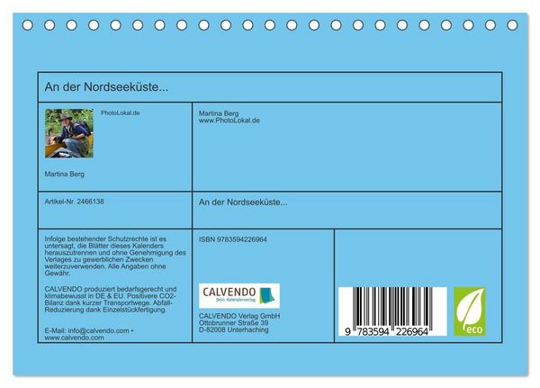Produktbild: An der Nordseek&uuml;ste... (Tischkalender 2027 DIN A5 quer), CALVENDO Monatskalender