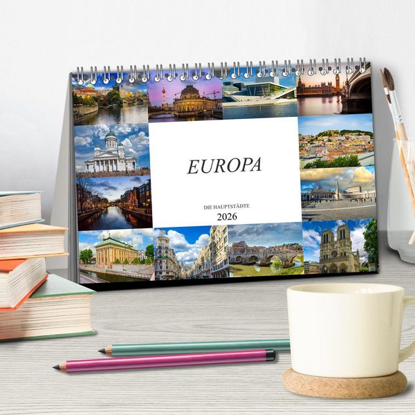 Produktbild: Europa Die Hauptst&auml;dte (Tischkalender 2026 DIN A5 quer), CALVENDO Monatskalender