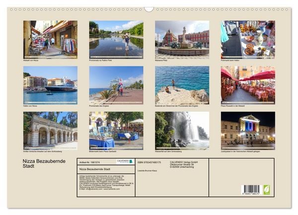 Produktbild: Nizza Bezaubernde Stadt (Wandkalender 2026 DIN A2 quer), CALVENDO Monatskalender