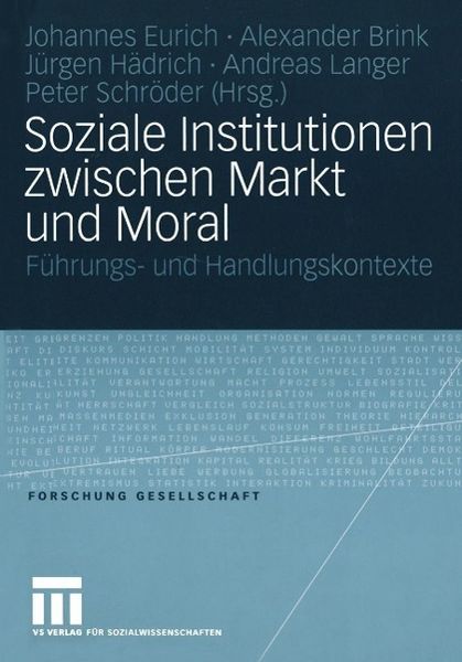 Produktbild: Soziale Institutionen zwischen Markt und Moral