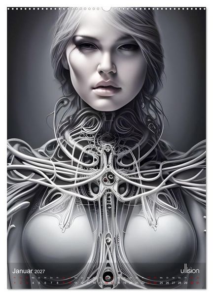 Produktbild: Biomechanic Portrait - Sch&ouml;nheit zwischen Mensch und Maschine (hochwertiger Premium Wandkalender 2027 DIN A2 hoch), Kunstdruck in Hochglanz