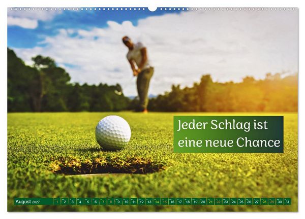 Produktbild: Golf - zwischen Gr&uuml;n und Gedanken (hochwertiger Premium Wandkalender 2027 DIN A2 quer), Kunstdruck in Hochglanz