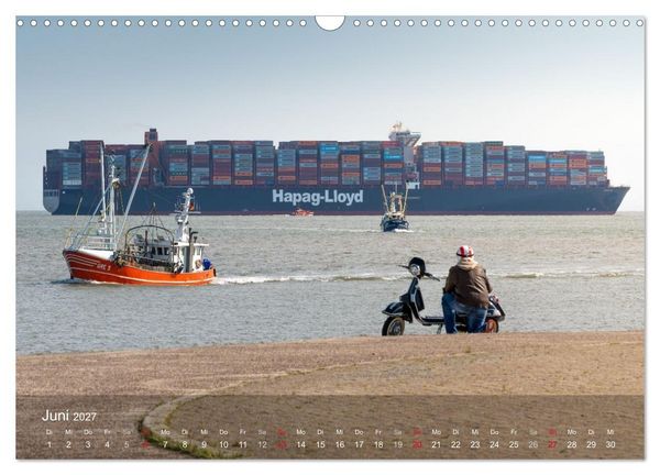 Produktbild: Schifffahrt entlang der Jade zwischen Wilhelmshaven und Hooksiel (Wandkalender 2027 DIN A3 quer), CALVENDO Monatskalender