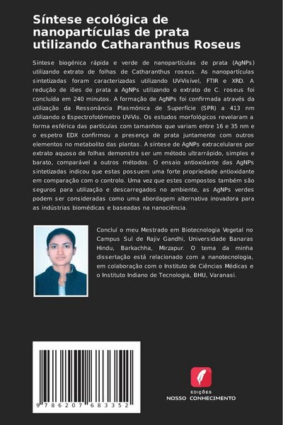 Produktbild: S&iacute;ntese ecol&oacute;gica de nanopart&iacute;culas de prata utilizando Catharanthus Roseus