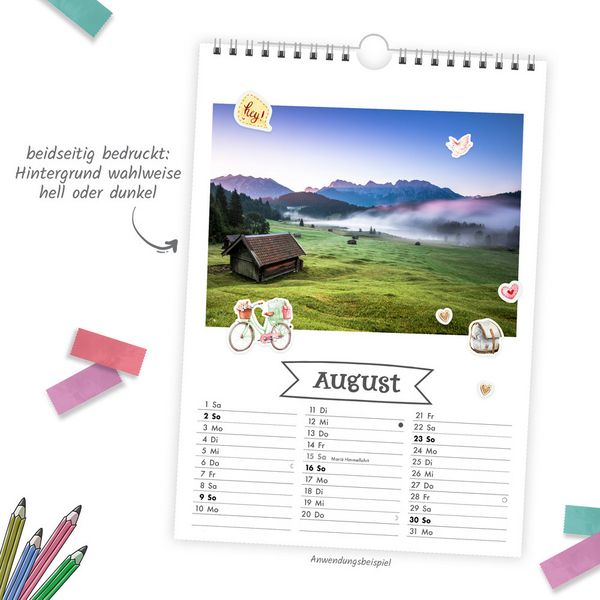 Produktbild: Trötsch Foto- und Bastelkalender Premium A4 2026 mit vielen Stickern