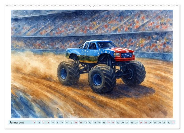 Produktbild: Monstertruck Spektakel (Wandkalender 2026 DIN A2 quer), CALVENDO Monatskalender