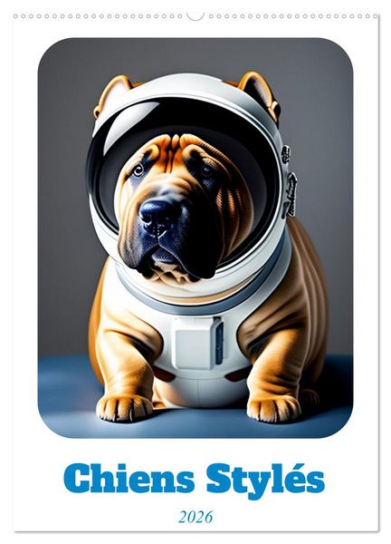 Produktbild: Chiens styl&eacute;s (Calendrier mural 2026 DIN A2 horizontal), CALVENDO calendrier mensuel