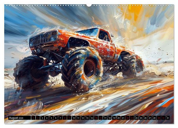 Produktbild: Wilde Monstertrucks (Wandkalender 2026 DIN A2 quer), CALVENDO Monatskalender