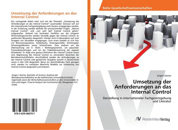 Umsetzung der Anforderungen an das Internal Control, Taschenbuch von Jürgen Gerner, AV Akademikerverlag, 9783639486797