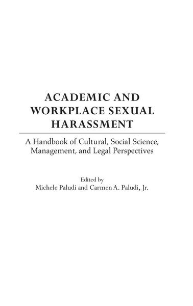 Produktbild: Academic and Workplace Sexual Harassment