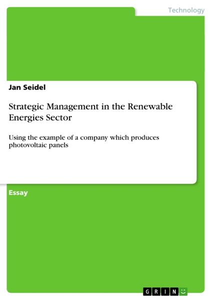 Produktbild: Strategic Management in the Renewable Energies Sector