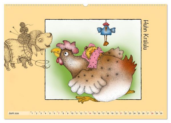 Produktbild: Kater Mizzimo und seine Freunde (hochwertiger Premium Wandkalender 2026 DIN A2 quer), Kunstdruck in Hochglanz