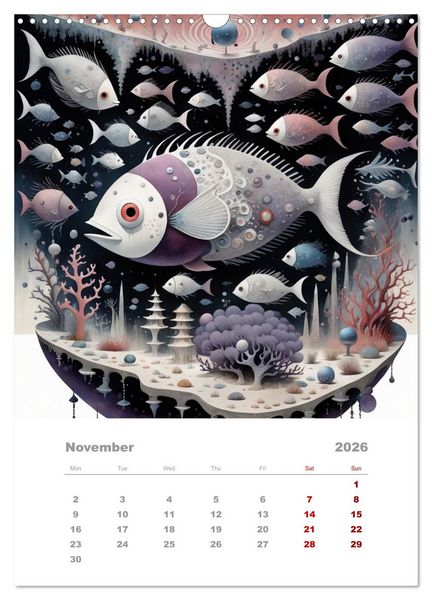 Produktbild: The adventures of the steel fish (Wall Calendar 2026 DIN A3 portrait), CALVENDO 12 Month Wall Calendar