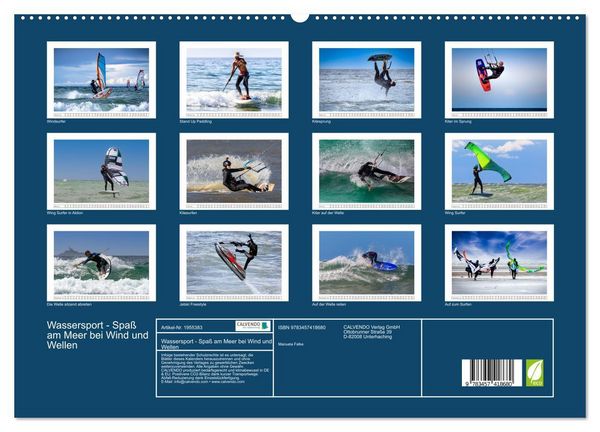 Produktbild: Wassersport - Spa&szlig; am Meer bei Wind und Wellen (hochwertiger Premium Wandkalender 2026 DIN A2 quer), Kunstdruck in Hochglanz