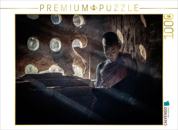 CALVENDO Puzzle Mönch beim lesen | 1000 Teile Lege-Größe 64x48cm Foto-Puzzle für glückliche Stunden