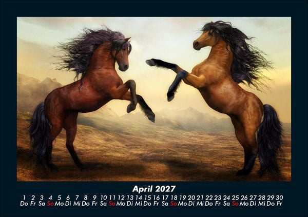 Produktbild: Pferde Kalender 2027 Fotokalender DIN A5