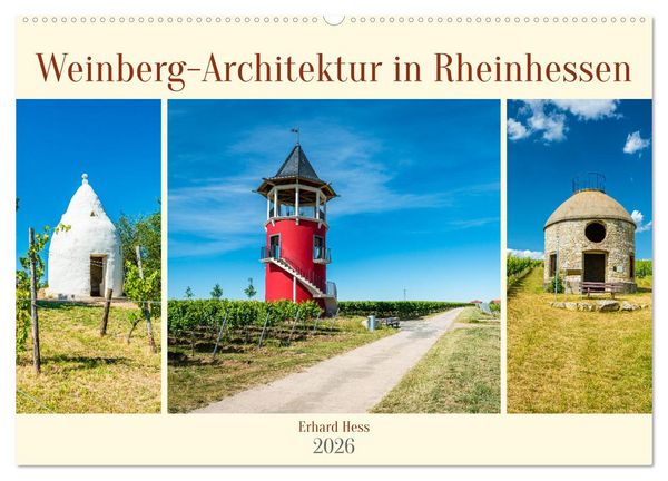 Weinberg-Architektur in Rheinhessen (Wandkalender 2026 DIN A2 quer), CALVENDO Monatskalender