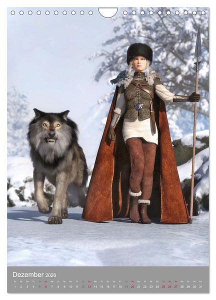 Produktbild: Fantasy Kriegerinnen (Wandkalender 2026 DIN A4 hoch), CALVENDO Monatskalender