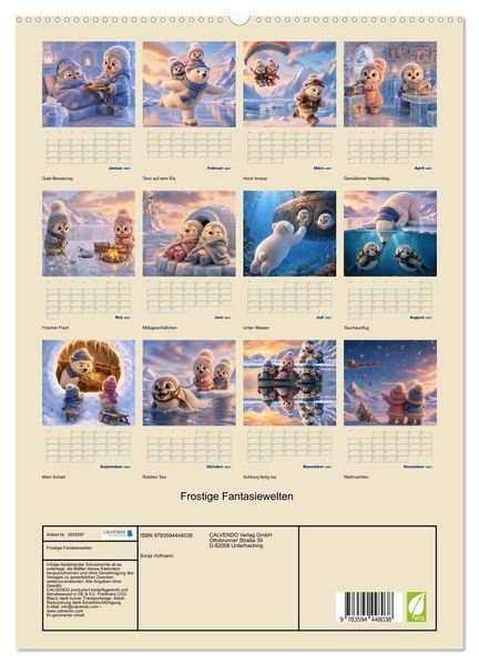 Produktbild: Frostige Fantasiewelten (hochwertiger Premium Wandkalender 2027 DIN A2 hoch), Kunstdruck in Hochglanz
