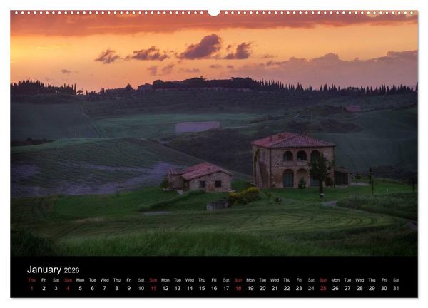 Produktbild: Tuscany (High Quality Premium Wall Calendar 2026 DIN A2 landscape),CALVENDO 12 Month Wall Calendar